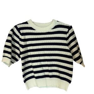 NWT Navy and White Striped Knit Top